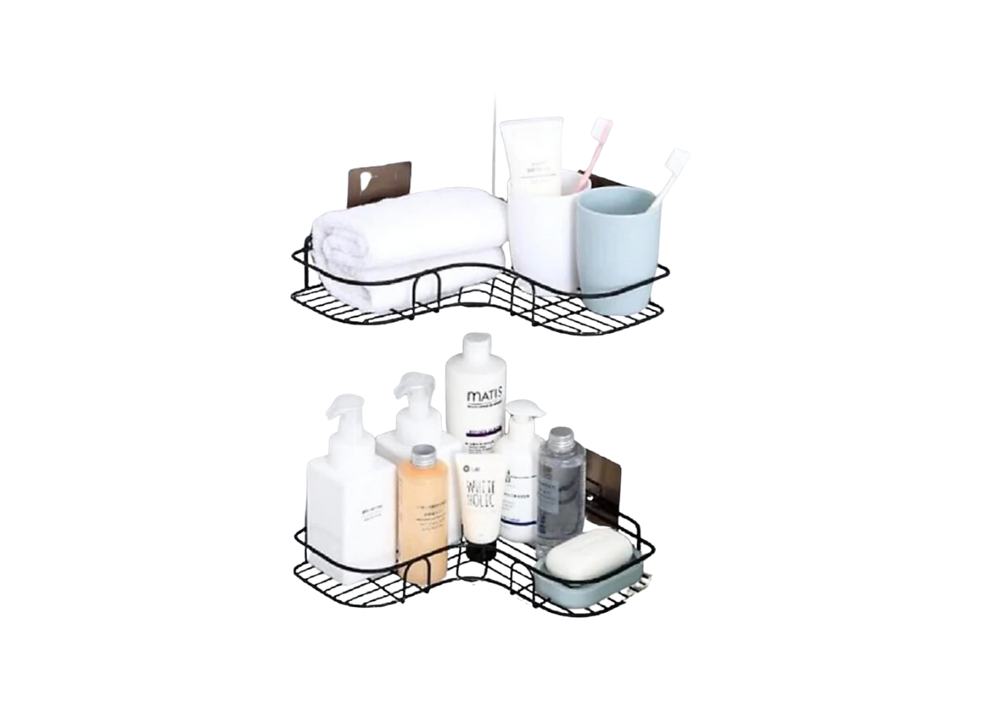 Kệ góc nhà tắm sơn tĩnh điện – Kệ góc đa năng, kèm miếng dán, lắp đặt dễ dàng.